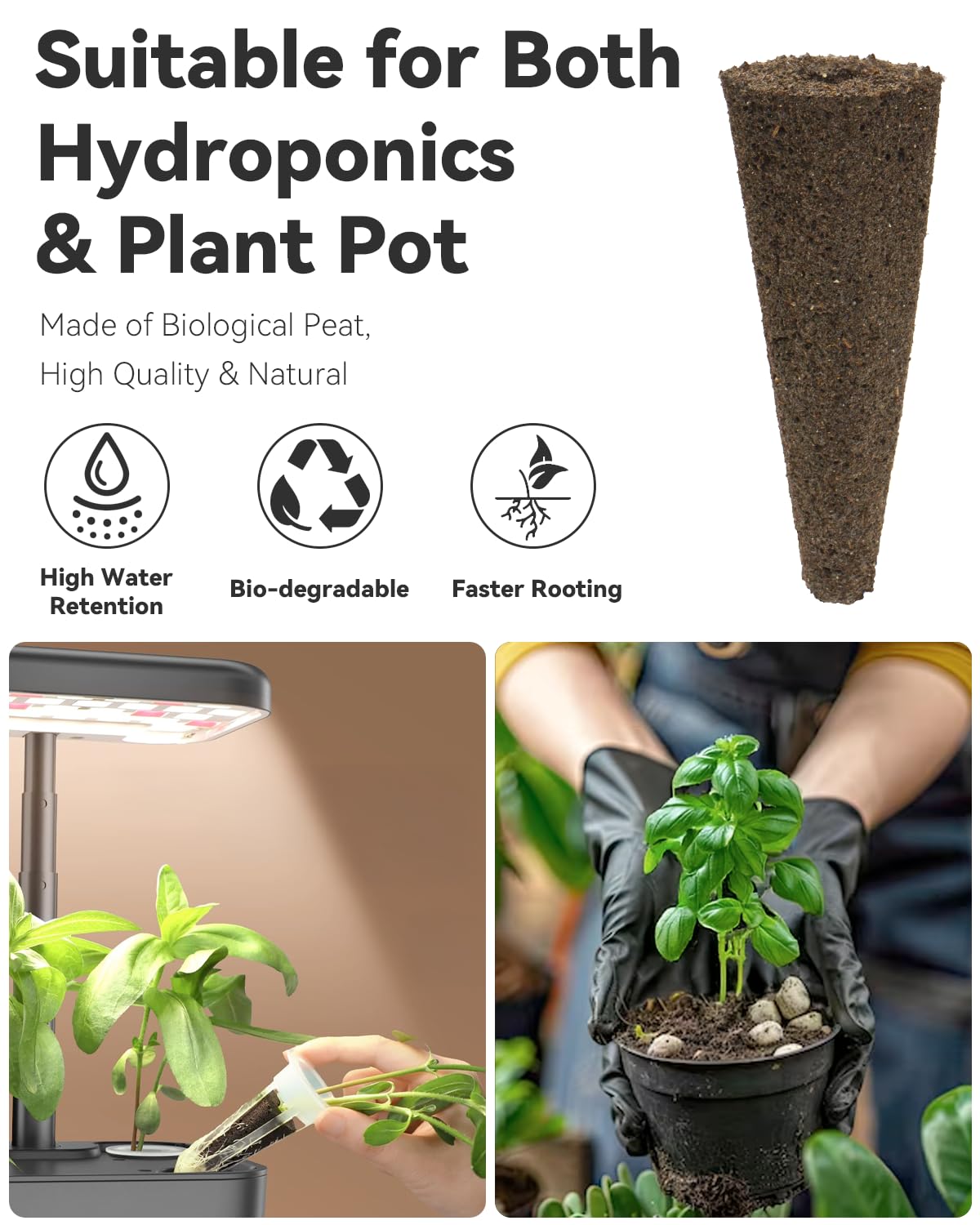 LYKOCLEAN planting baskets 8-pack for sturdy, reusable hydroponic pods.