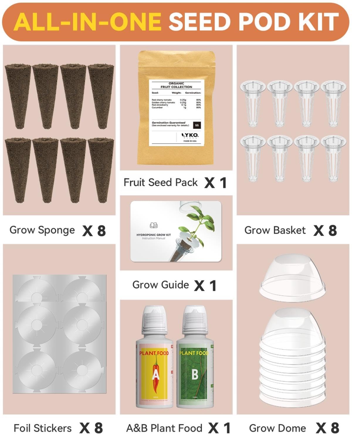 LYKOCLEAN US-made heirloom seeds, non-GMO and ready to germinate.