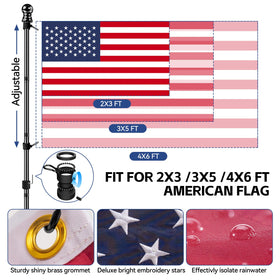 LYNSHION weather-resistant outdoor flagpole kit for year-round use.
