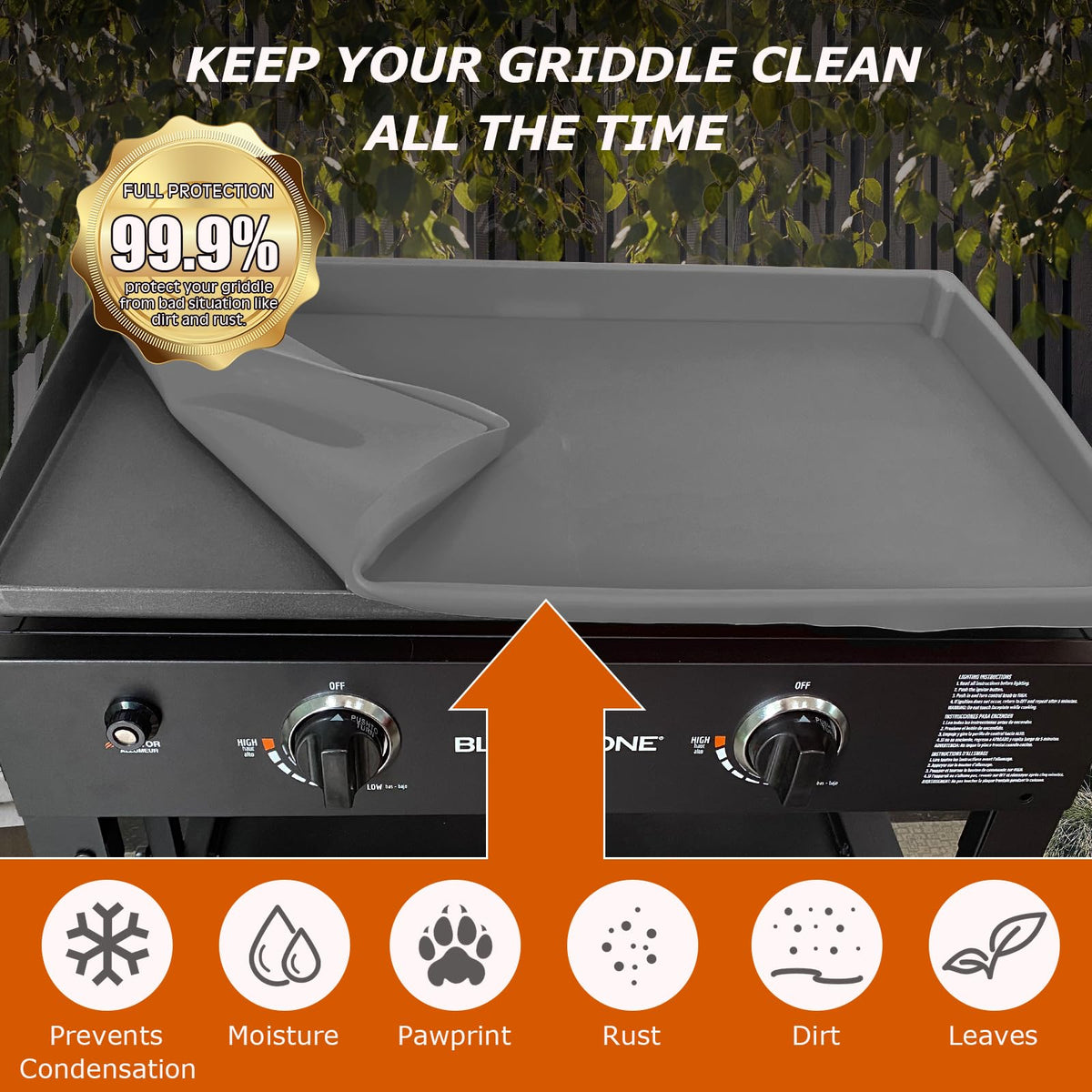Lyonbi fit-for-36-models griddle mat covers Blackstone evenly without trimming