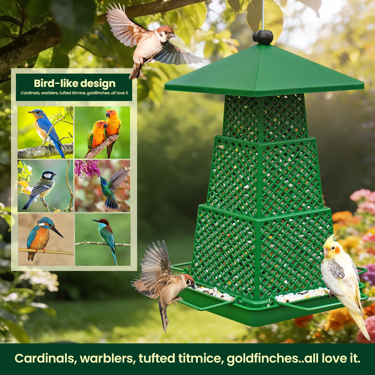LYQYXHS durable plastic feeder withstands sun, rain, and wind year-round
