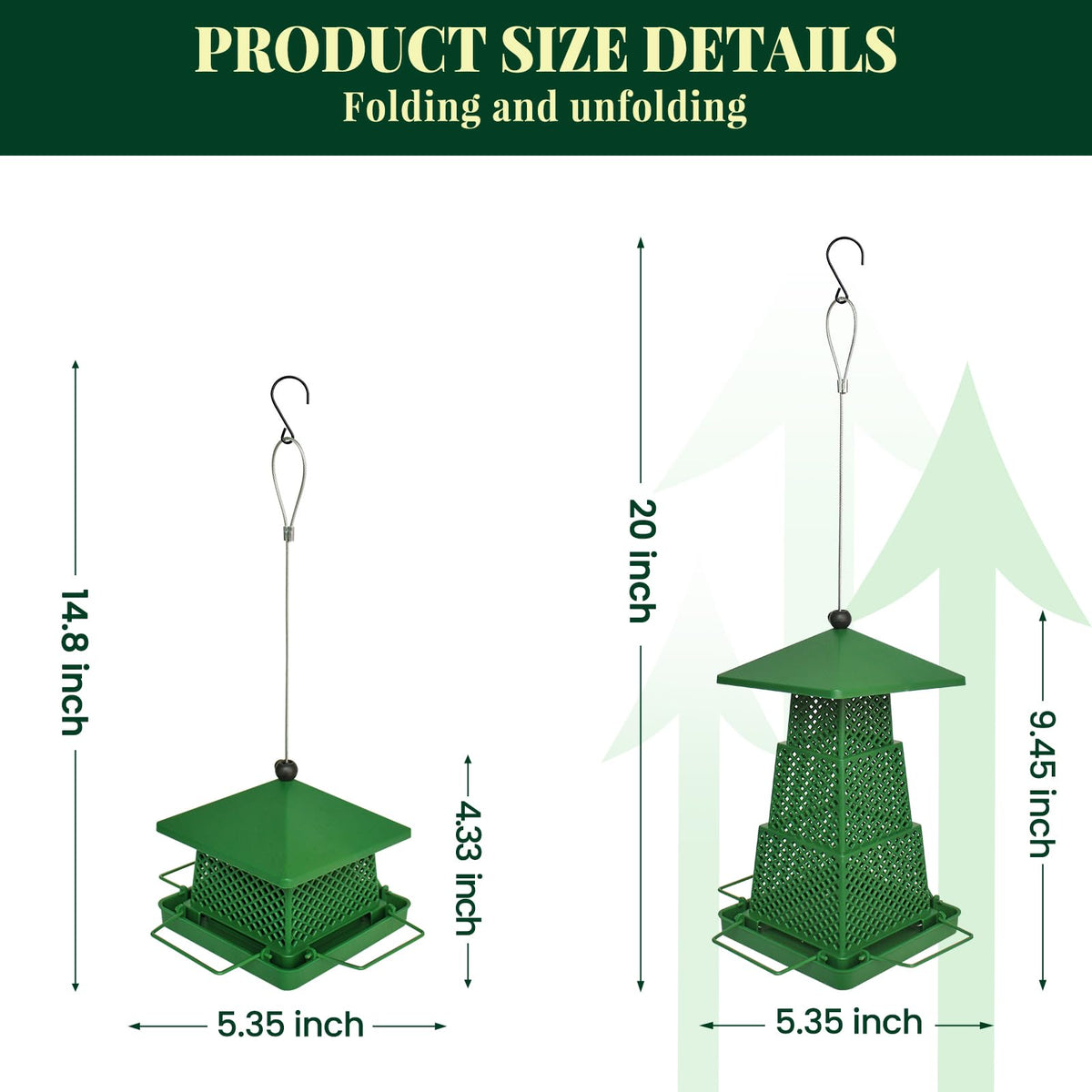 LYQYXHS squirrel-proof bird feeder outdoors protects seed from pests