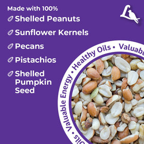 Lyric Delite prehulled seeds reduce garden waste and ground mess.