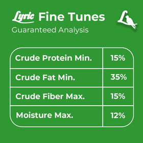 Lyric Fine Tunes small-beak friendly mix designed for young birds.