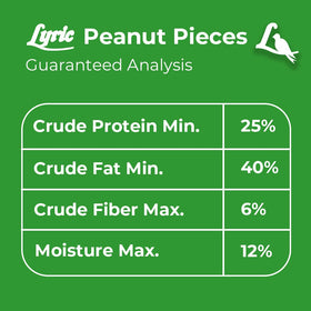 Lyric Peanut Pieces compatible with tube, hopper, mesh, and open-tray feeders
