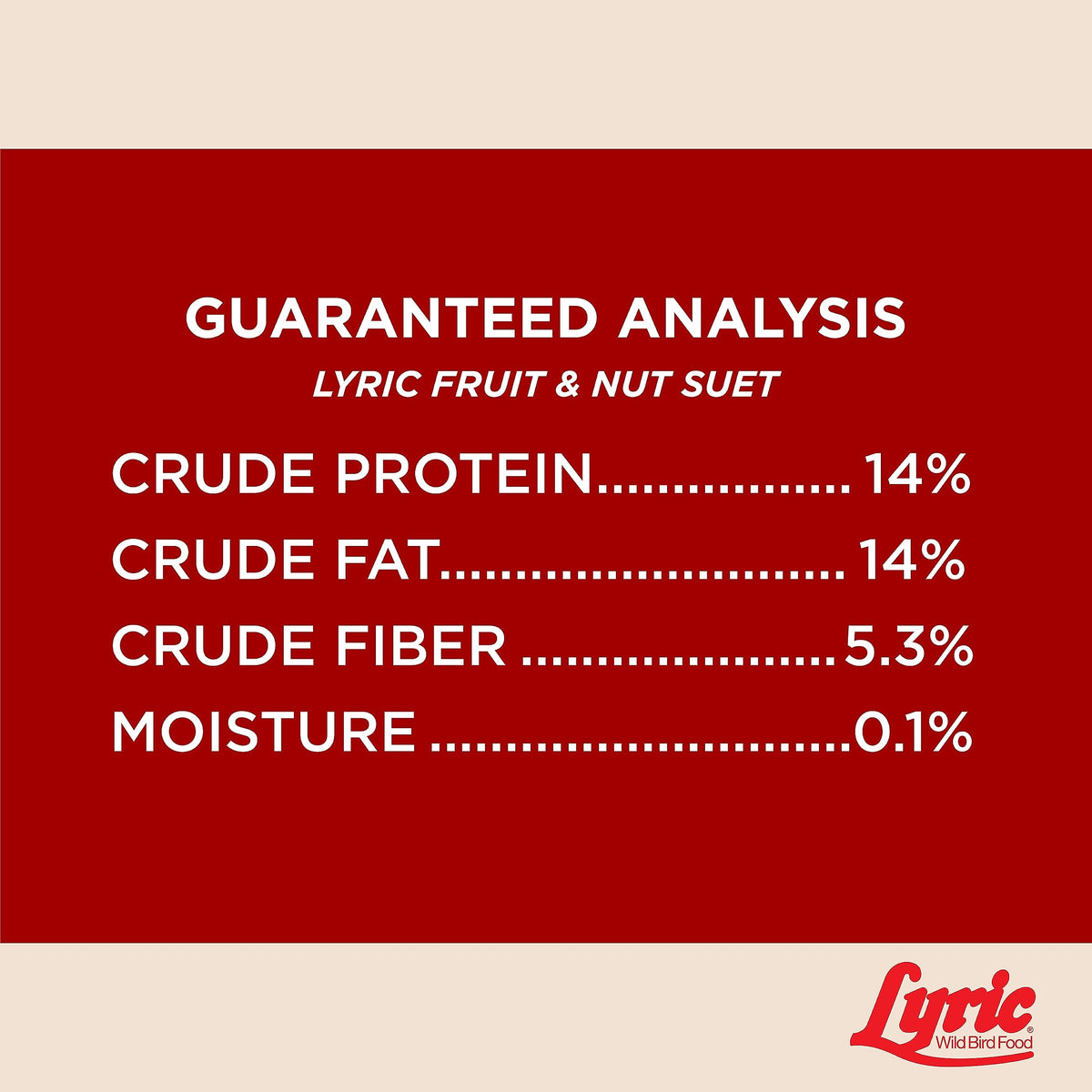 Lyric suet cake with easy-open seal for mess-free filling.