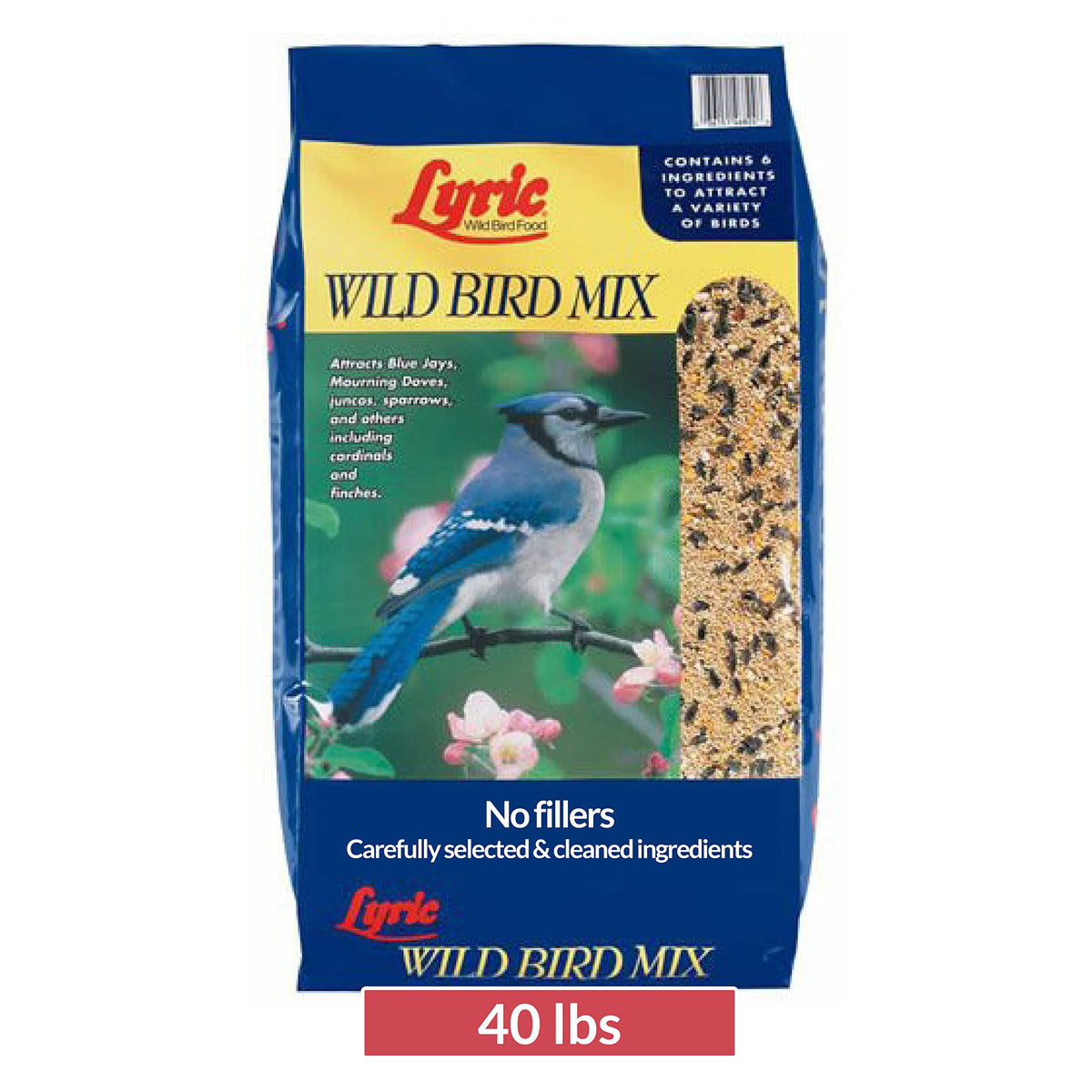 Lyric Wild Bird Mix front view, premium seed blend for backyard feeders.