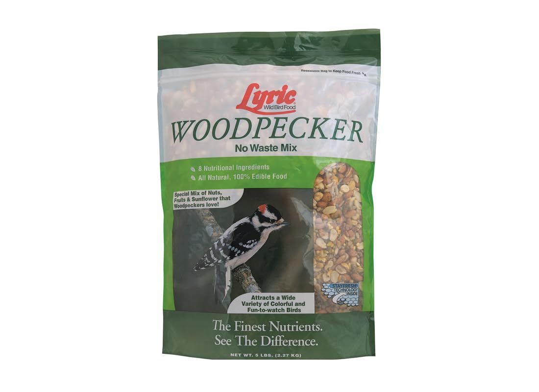 Lyric Woodpecker seed with nuts and dried fruit for backyard nutrition