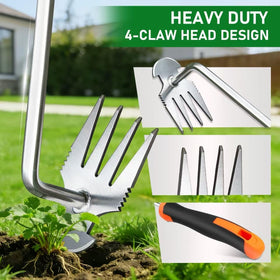LYROYREG 4-tine weeder designed to extract deep weed roots.
