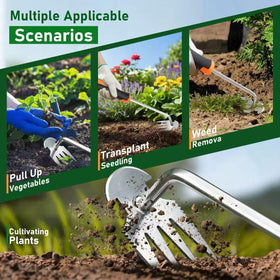 LYROYREG gardener using the tool for weeding in a yard.