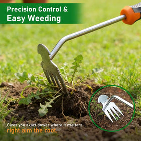 LYROYREG sharp blade clears weeds and levels soil in beds and borders.