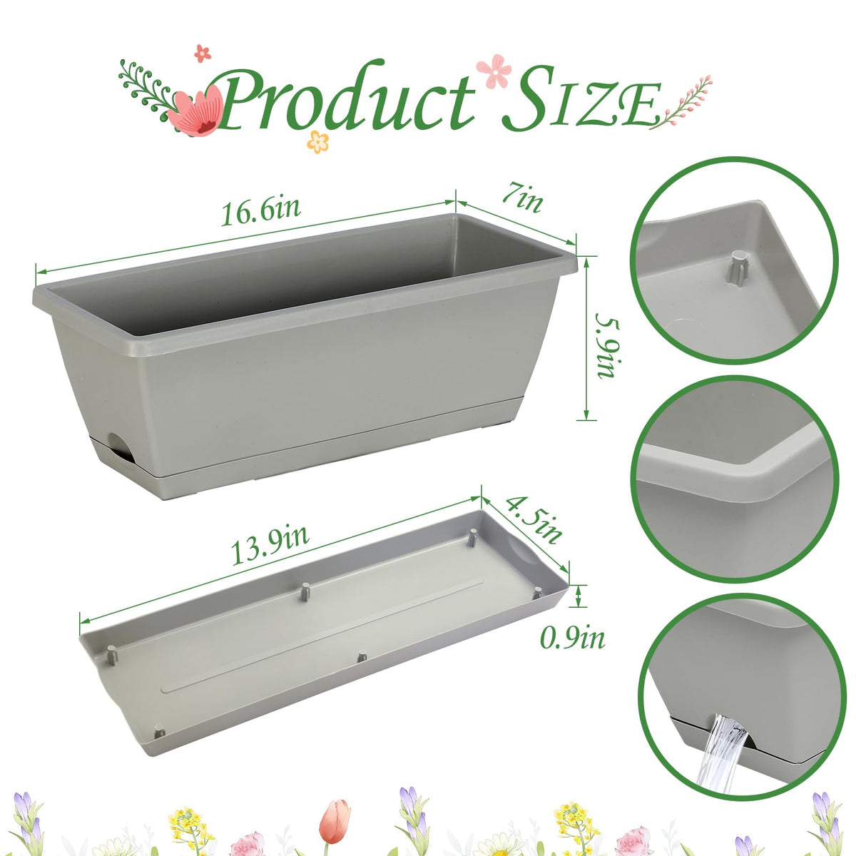 Lysjtsr window box with tray view demonstrates drainage and tidy windowsill.
