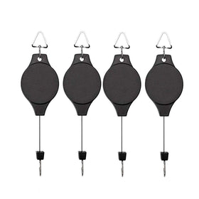 Lythor 4-pack plant hook pulley demonstrates secure hanging for heavy pots.
