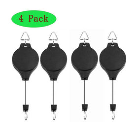 Lythor retractable hanger extended for easy reach when watering or feeding.