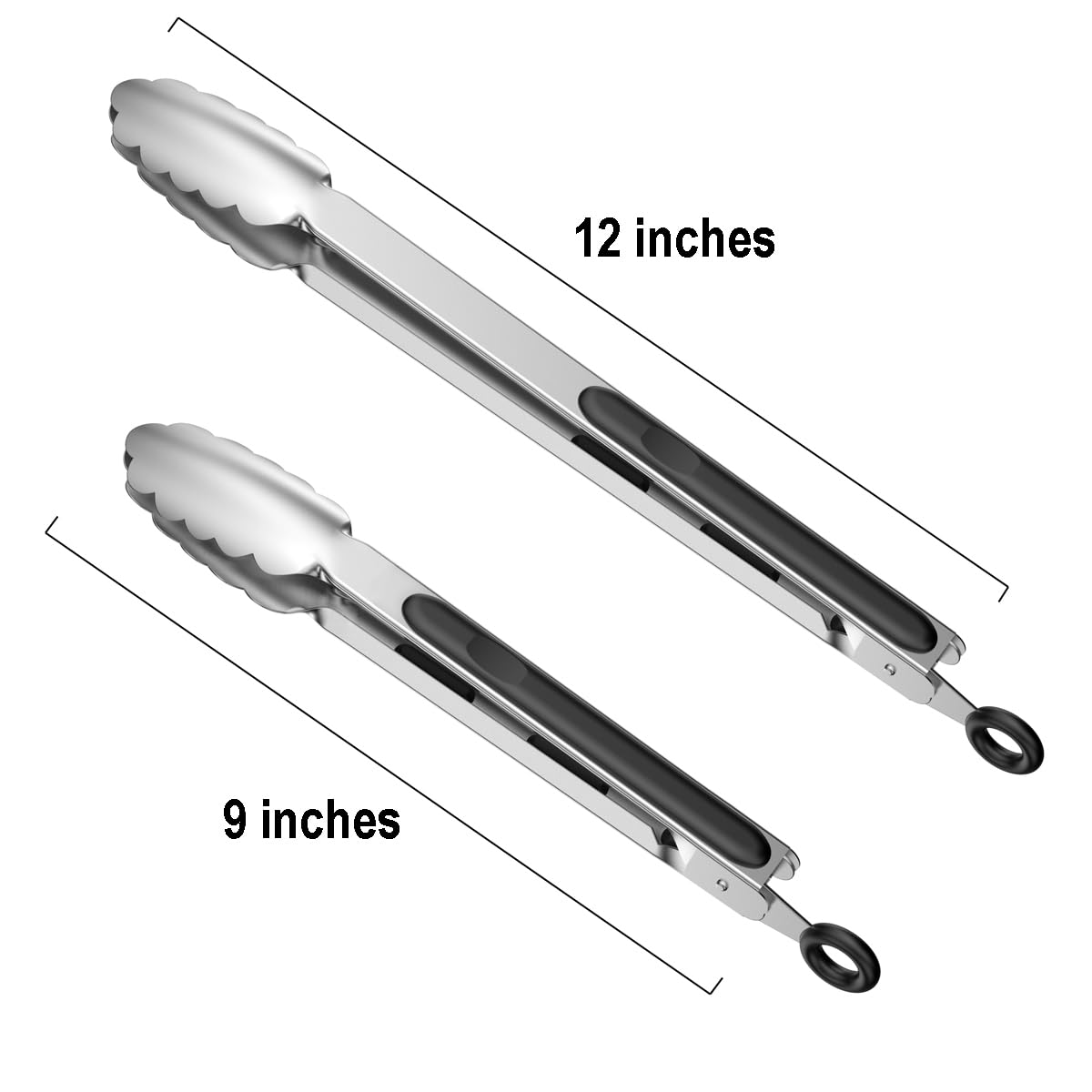 Lyxa SR 12-inch locking tongs for safe grilling and flipping
