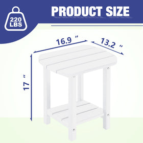 LZRS heavy-duty HDPE outdoor end table resists warping in all seasons