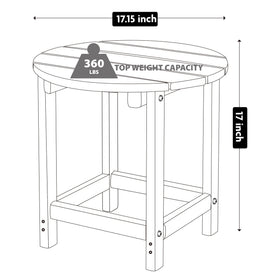 LZRS outdoor end table for patios with weather-resistant HDPE and low maintenance.