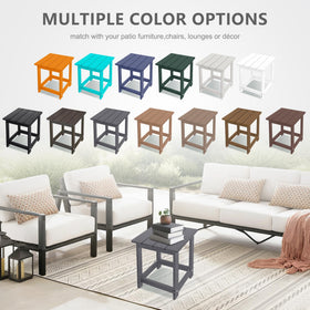 LZRS poolside side table holds drinks and towels