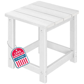 LZRS square patio side table with wood texture for outdoor spaces