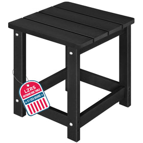 LZRS square patio side table with wood texture for durable outdoor style