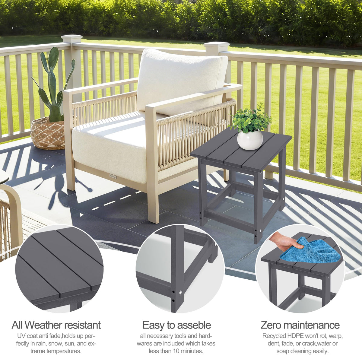 LZRS square surface features wood-like finish on a deck