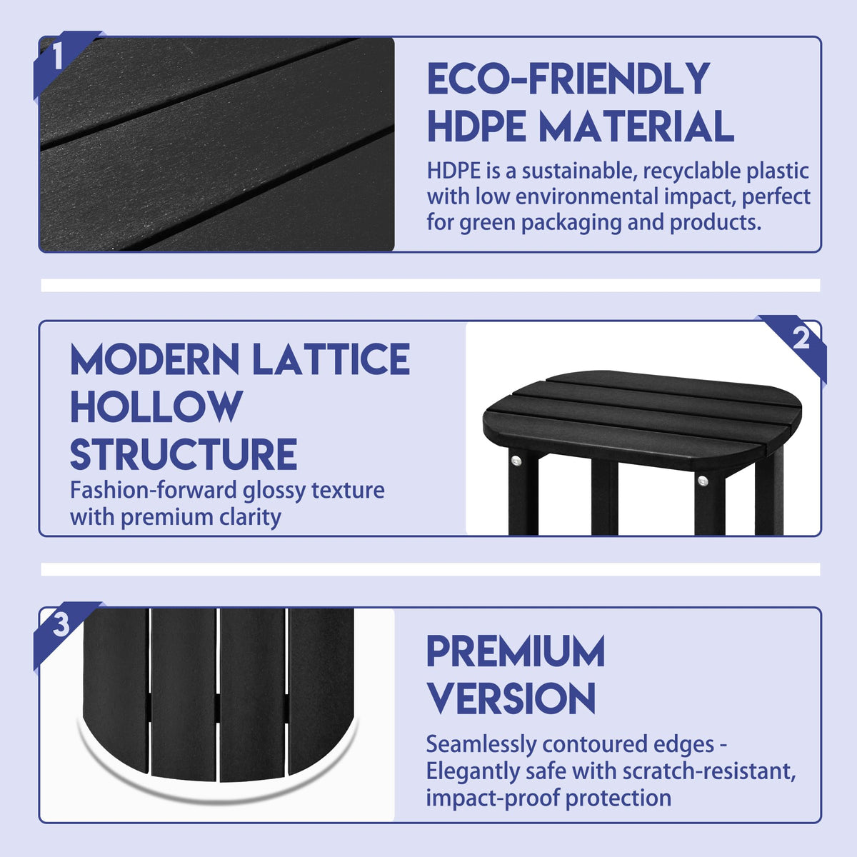 LZRS weatherproof table resists warping and fading in any season
