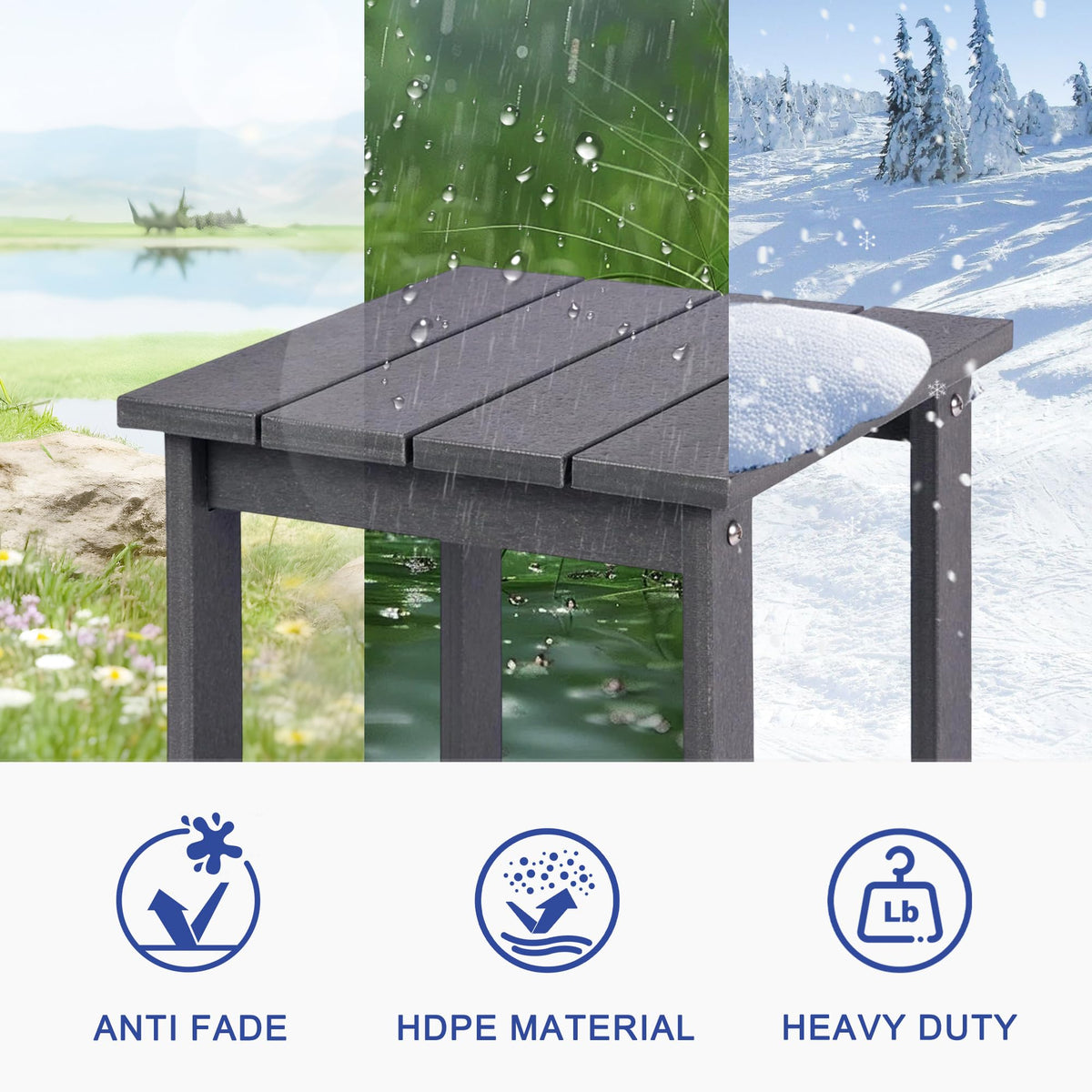 LZRS weatherproof patio table ideal for poolside setups and decks