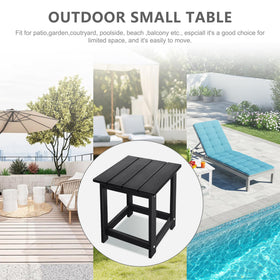 LZRS wood-texture tabletop blends with garden décor