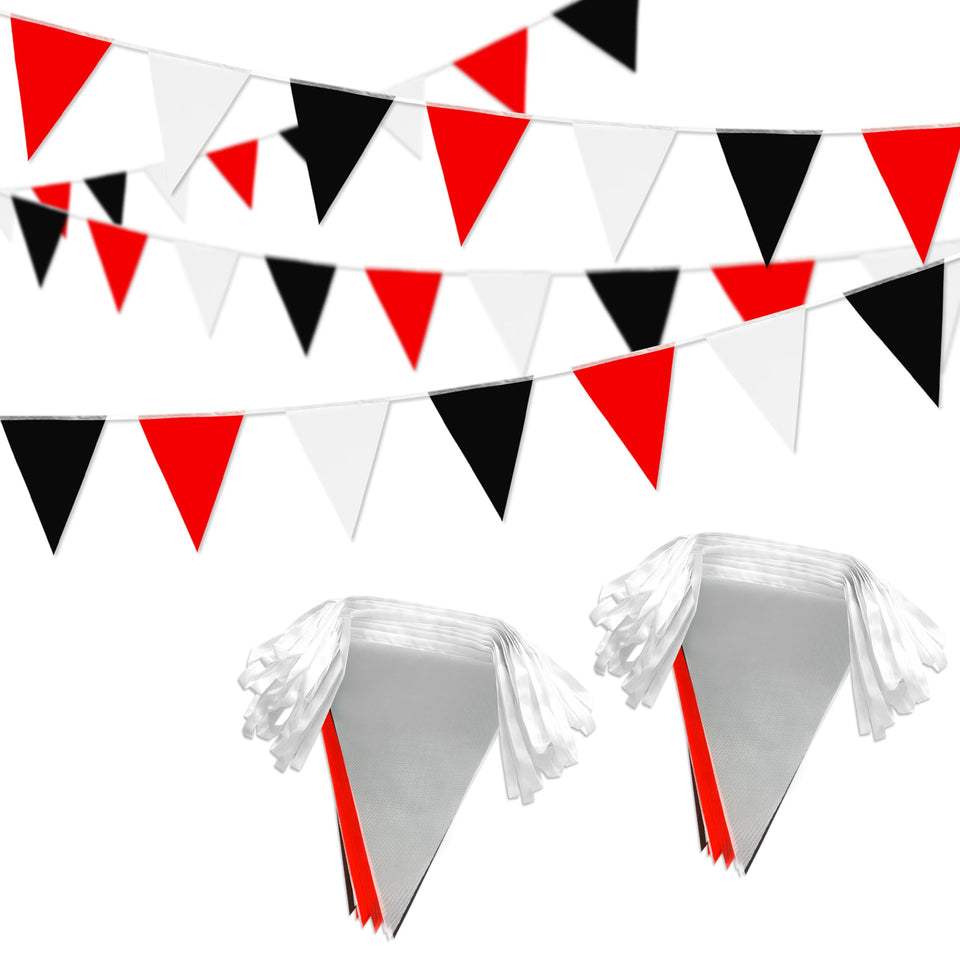 LZXING pennant banner red black white for outdoor parties