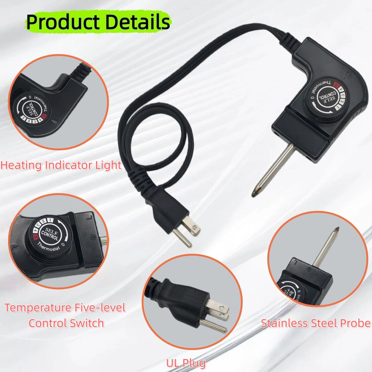LZXQYMX stainless steel probe and cord demonstrating corrosion resistance.