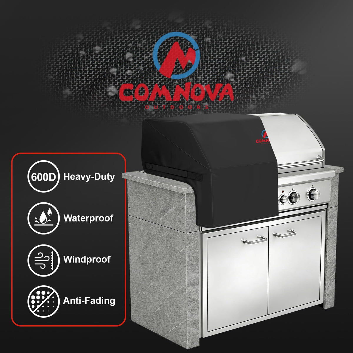 M COMNOVA OUTDOORS adjustable-fit velcro buckles and cord provide a secure seal