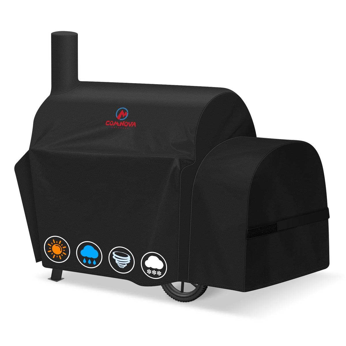 M COMNOVA Outdoors grill cover for Highland Offset smoker with 64L x 31W x 44H fit.