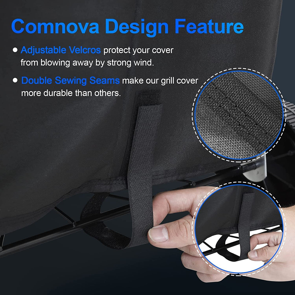 M COMNOVA OUTDOORS PU-coated 600D cover offers breathable protection against rain and dew.