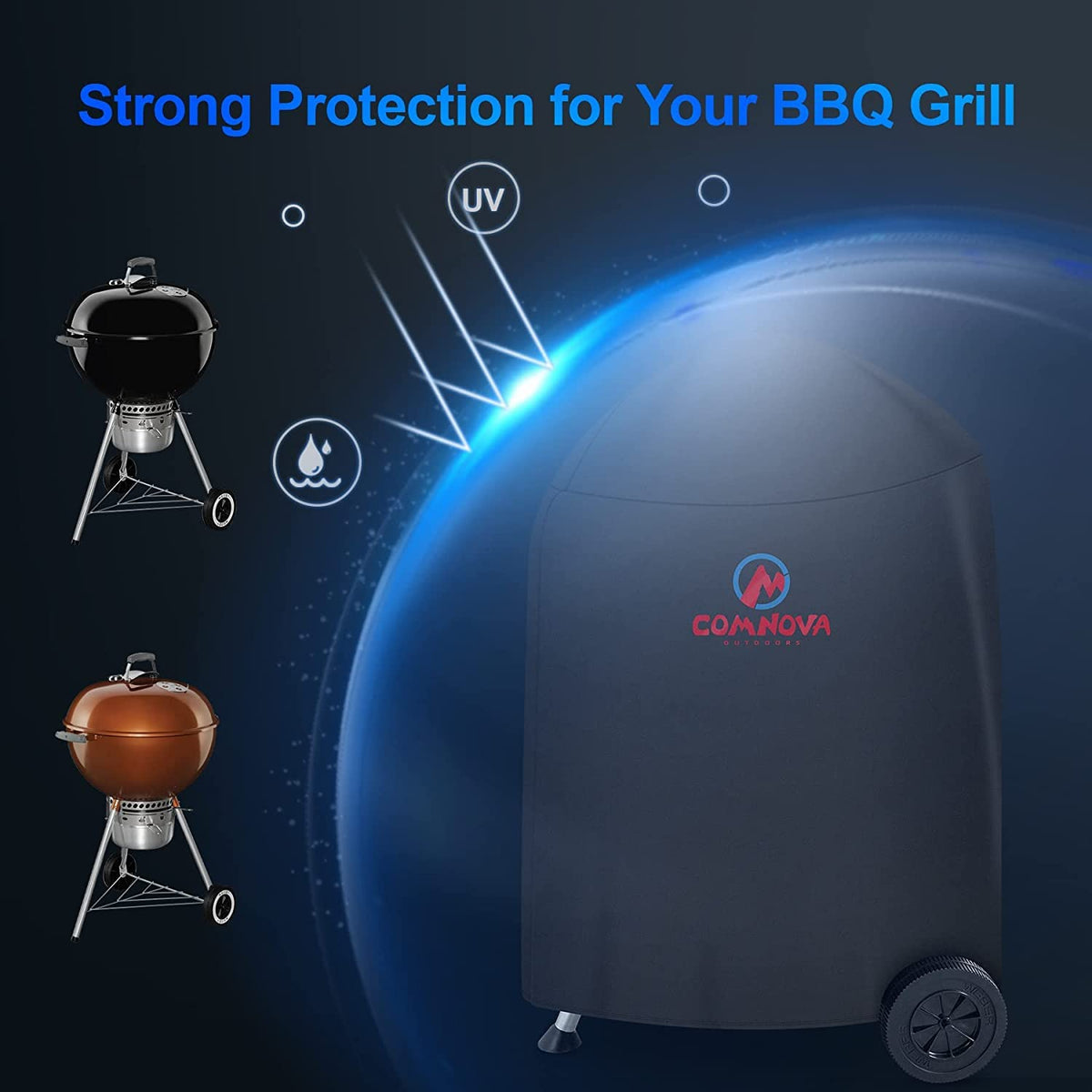 M COMNOVA OUTDOORS Designed for Weber 22-inch kettles ensures a snug protection.