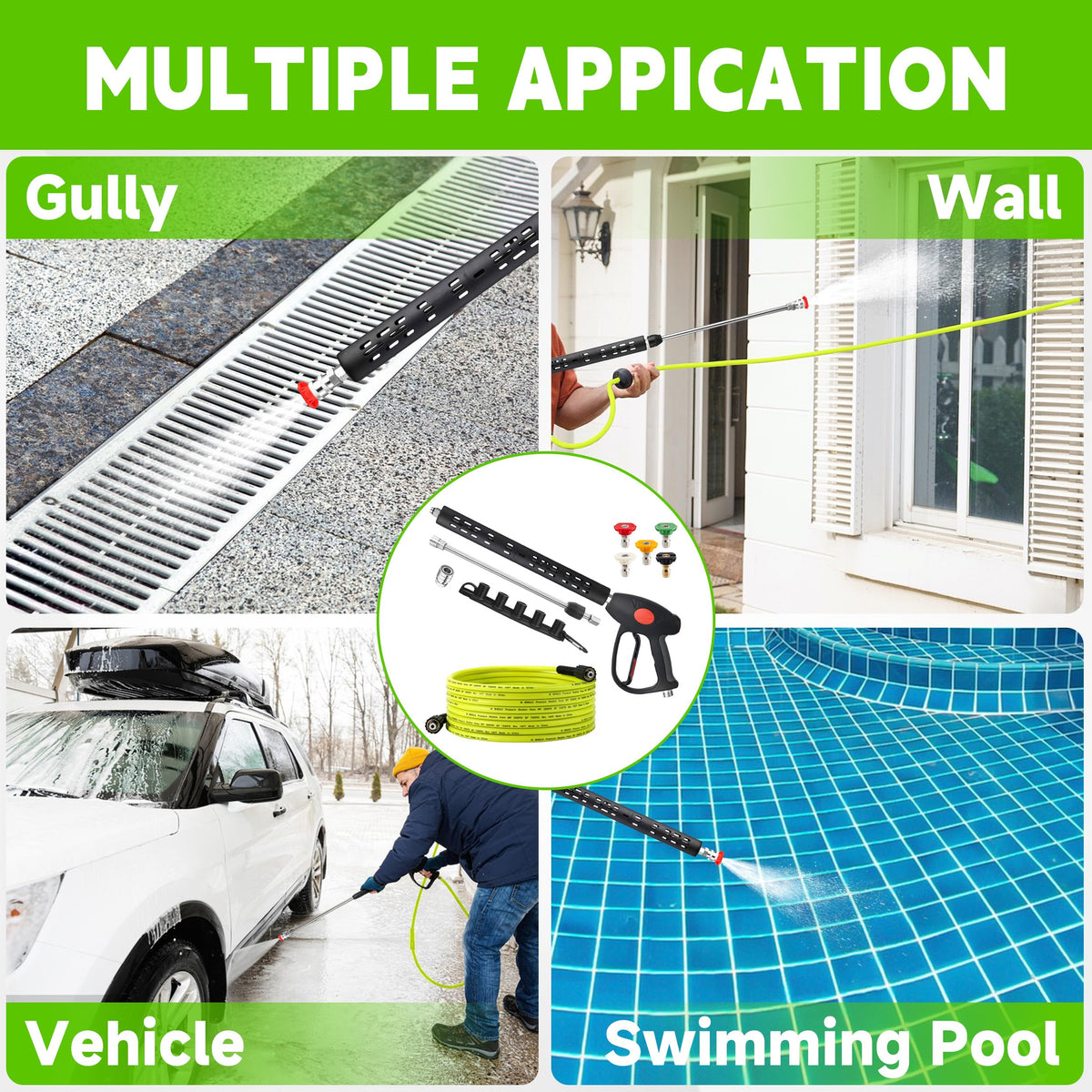 M MINGLE extension wand adjustable to three lengths for reach and control.