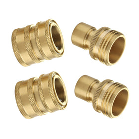 M MINGLE garden hose quick connect fittings in solid brass for fast, secure connections (2-pack).