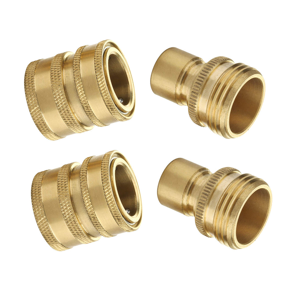 M MINGLE garden hose quick connect fittings in solid brass for fast, secure connections (2-pack).