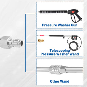 M MINGLE gutter cleaning tool system showing multi-angle rods