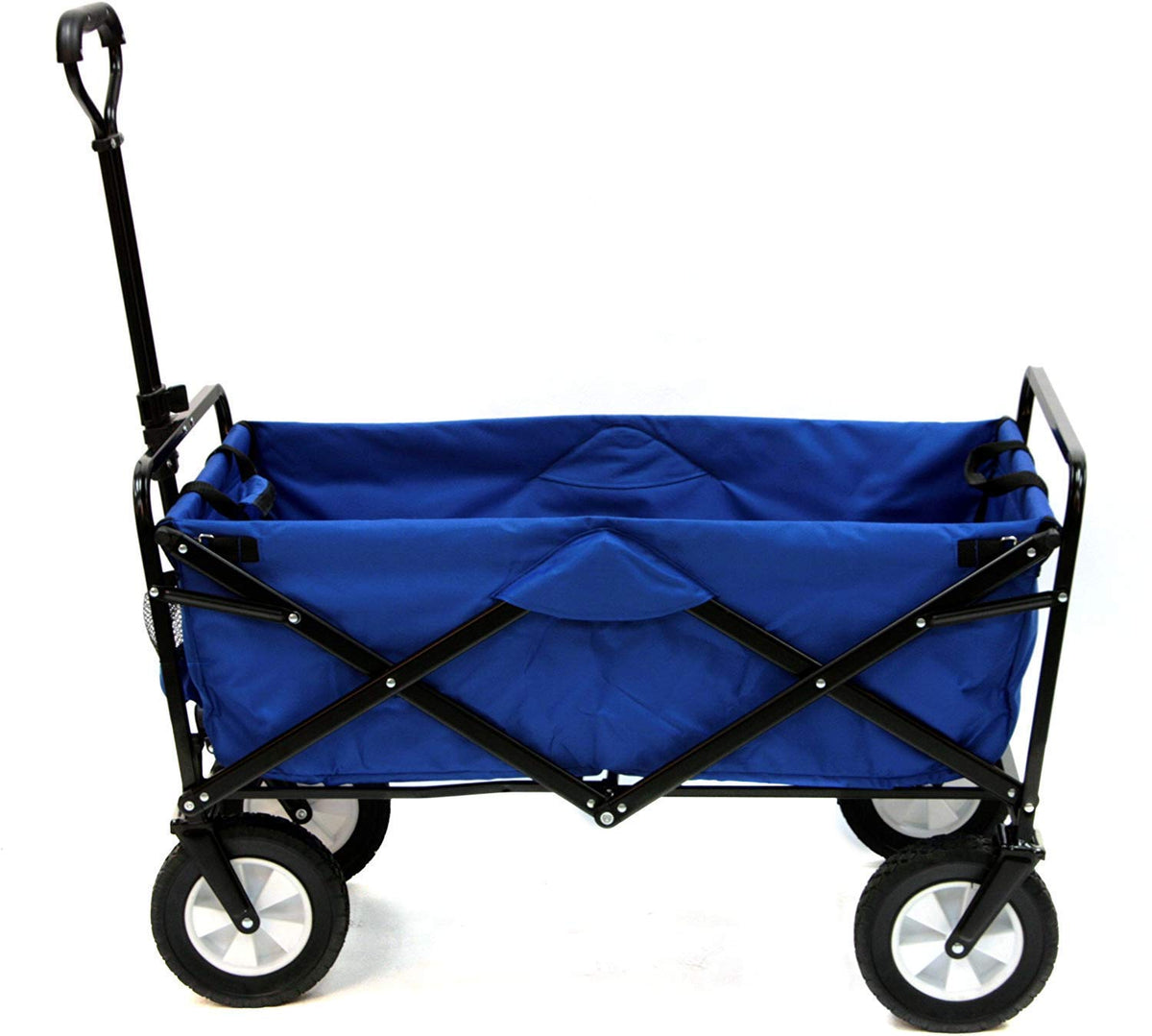 MacSports heavy-duty wagon front view in blue for easy outdoor hauling