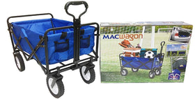 Durable 600D fabric on blue wagon resists dirt and cleans easily