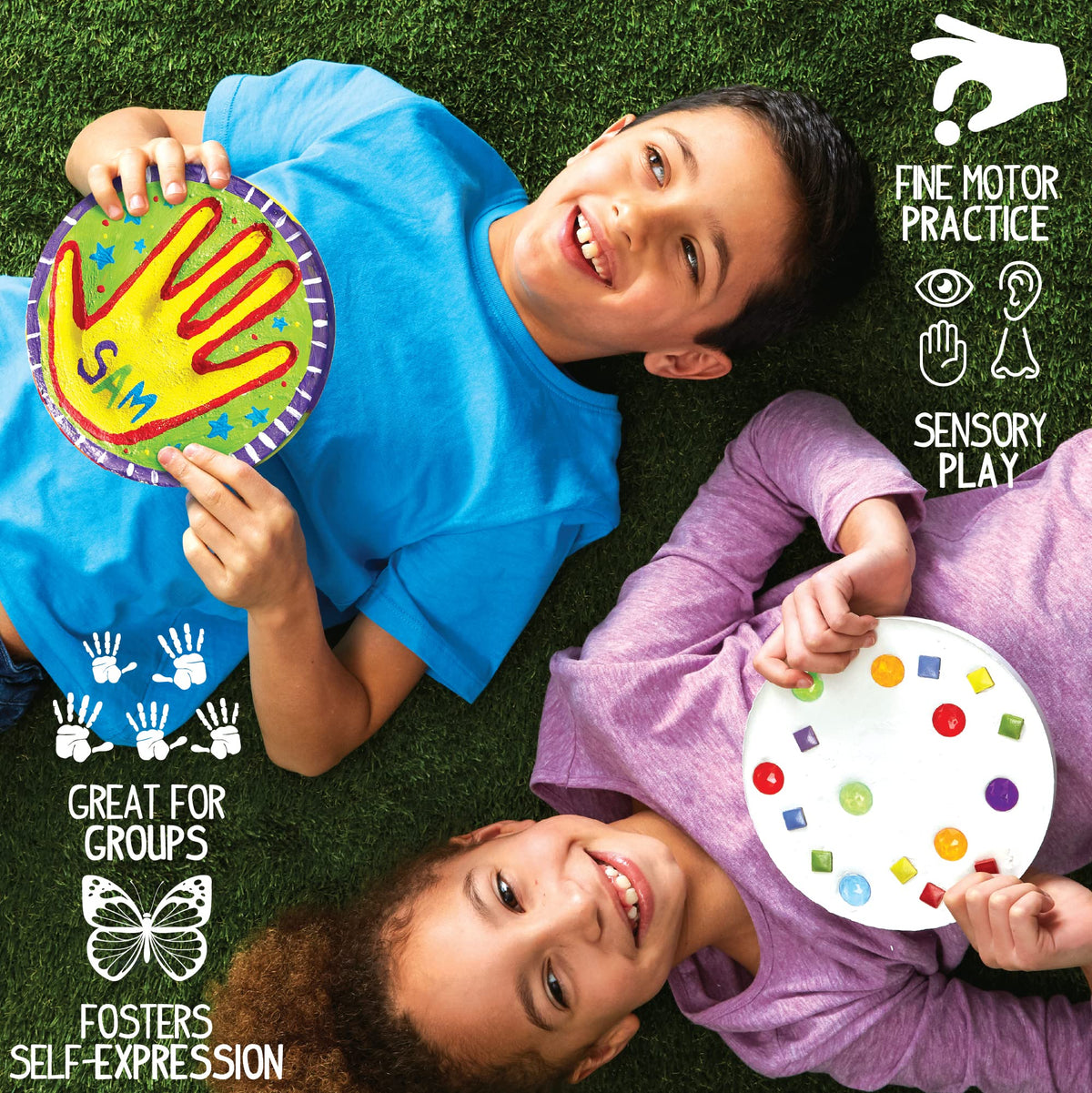 Made By Me ceramic paints highlight vibrant color mixing for bold designs.