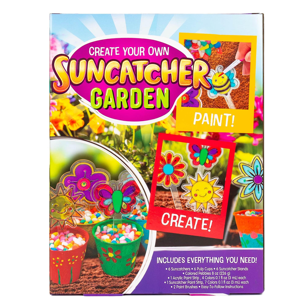 Made By Me suncatcher garden rainbow pebbles, tactile sparkle for your mini garden