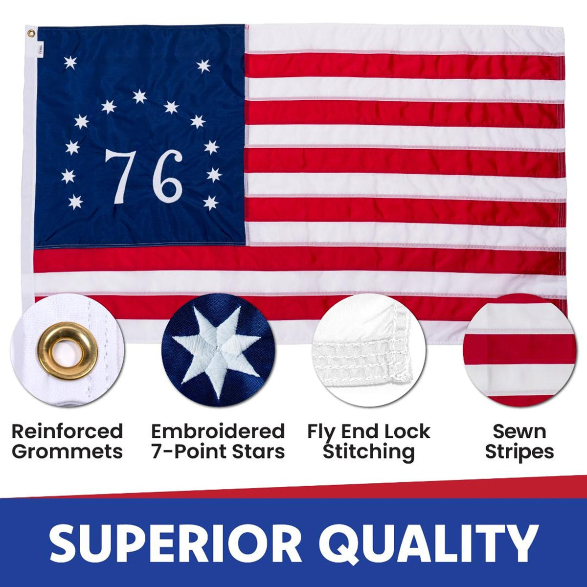 Made in USA Flags 3x5 outdoor flag designed for durable outdoor use.