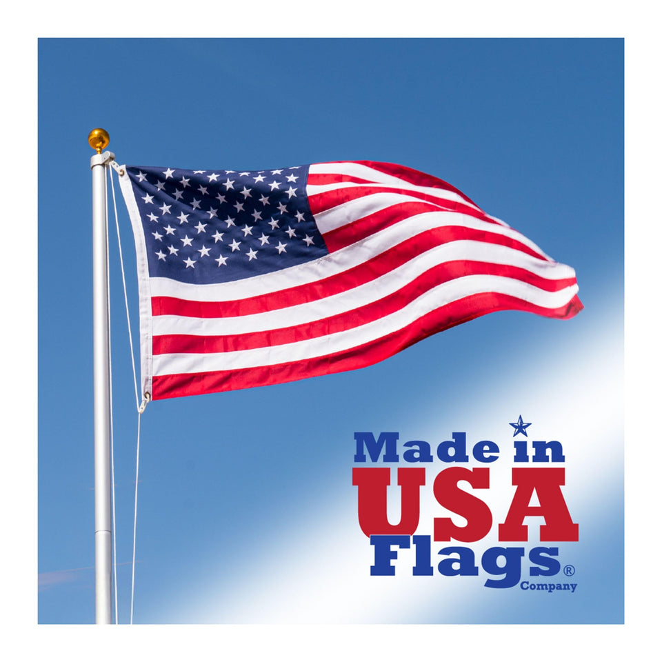 Made in USA Flags Co 3x5 flag on pole with heavy-duty polyester for outdoor use