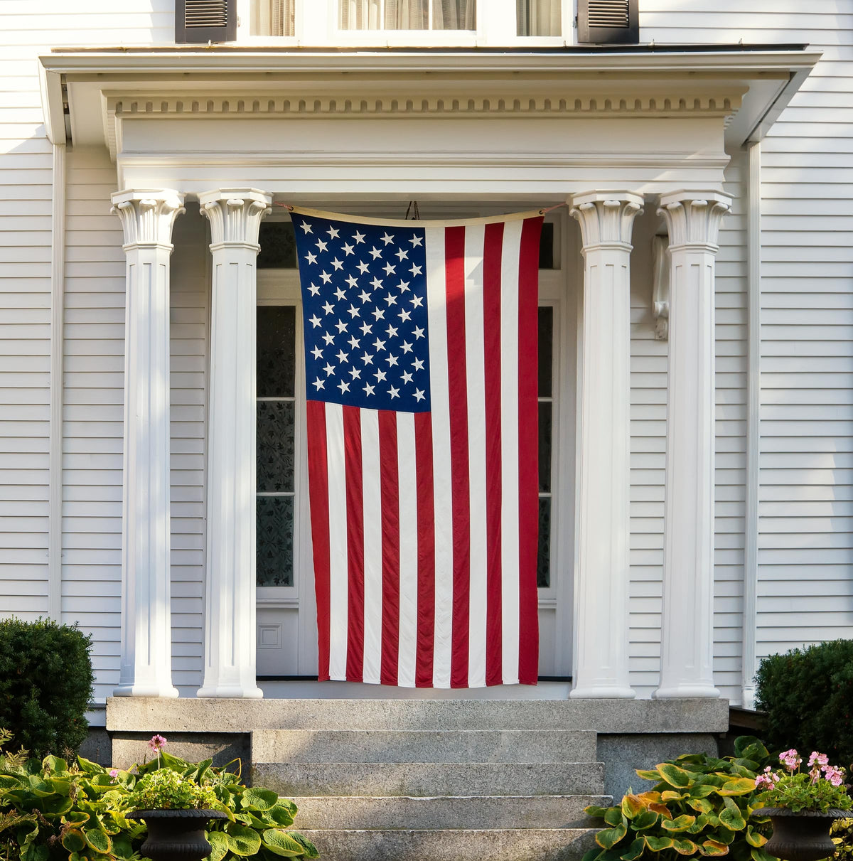 All-weather flag display from Made in USA Flags Co ready for wind