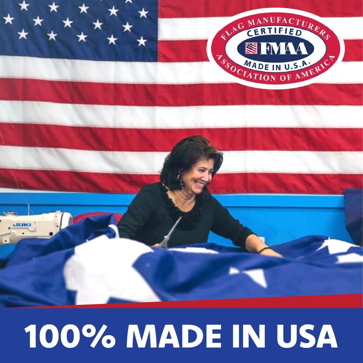 Vibrant, fade-resistant colors on Made in USA Flags Co flag in sunlight