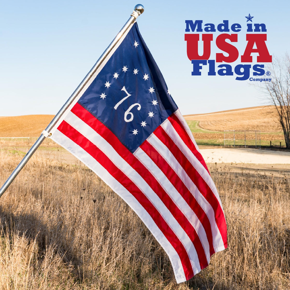 Made in USA Flags Embroidered stars and sewn stripes for authentic detail.