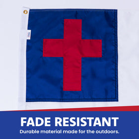 Made in USA Flags Co 3x5 Christian Flag brass grommets header for easy mounting
