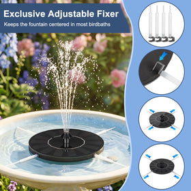 Mademax solar pump operating in direct sun powers fountain efficiently.