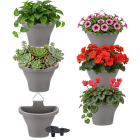 MADHOLLY six-piece vertical hanging planters with drainage grid for a tidy wall display
